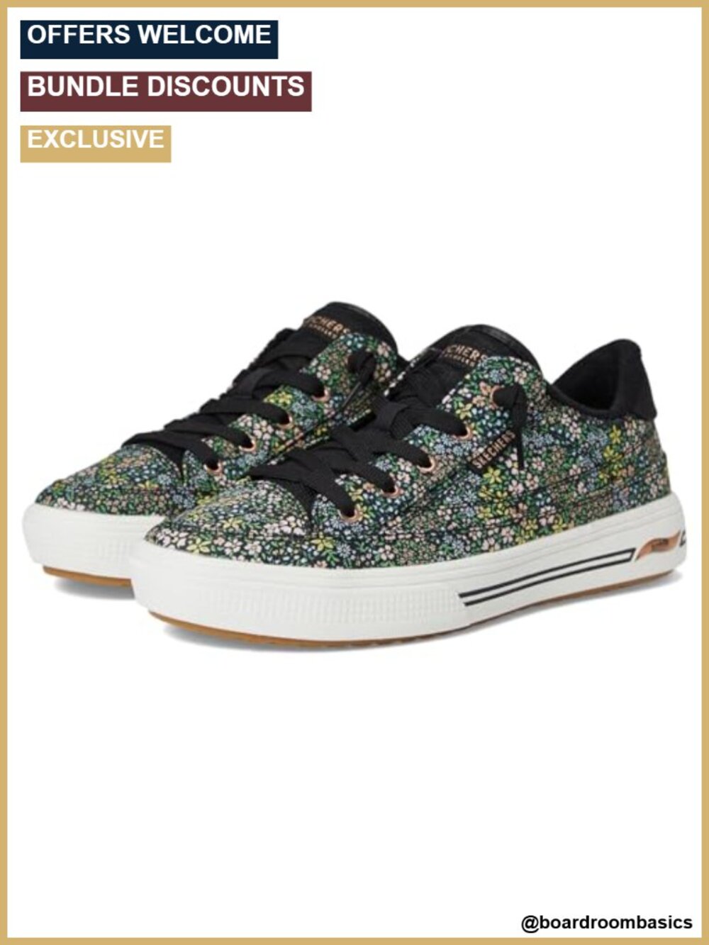 Skechers Arch Fit Arcade Flowa Powa Canvas Pull-On Sneakers with Arch Support,